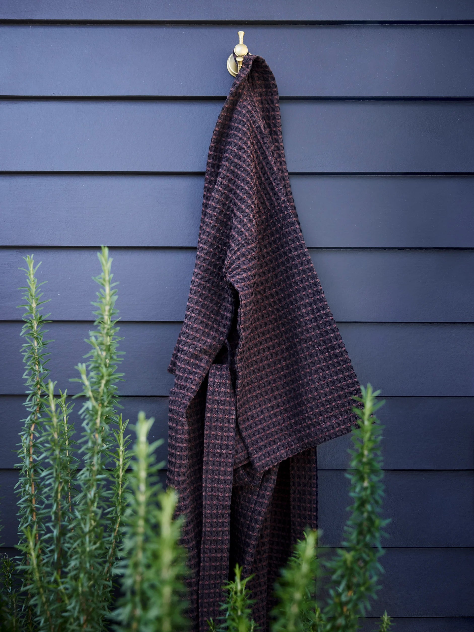 Citta Aalto Mens Robe - Midnight & Mahogany