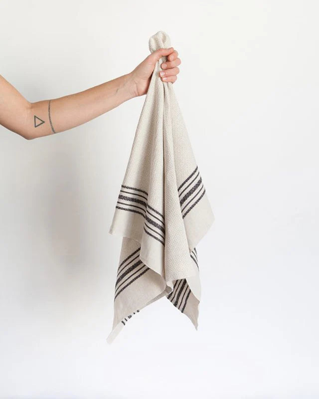 Mungo Utility Kitchen Towel - Natural & French Navy