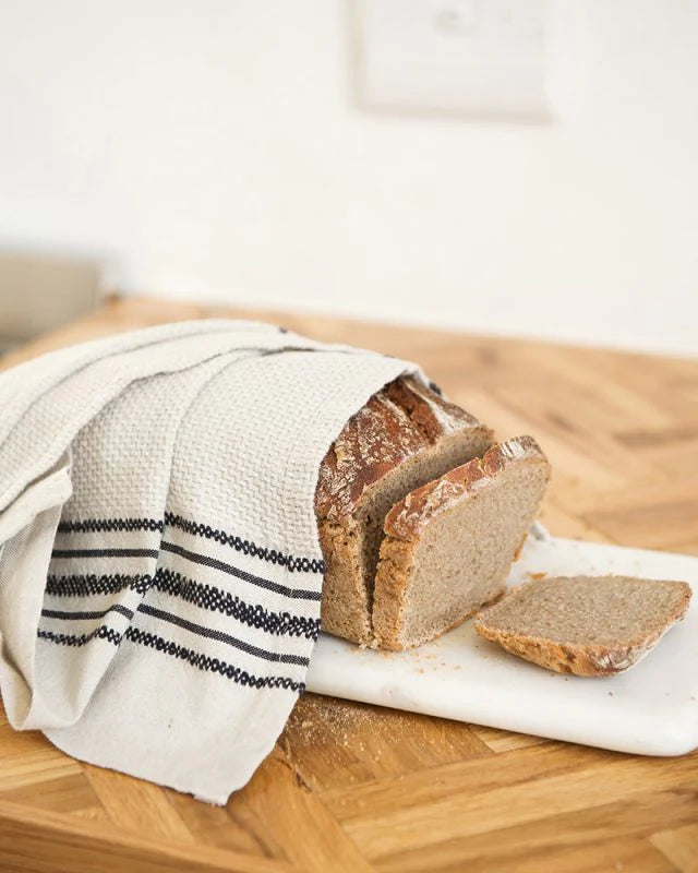 Mungo Utility Kitchen Towel - Natural & French Navy