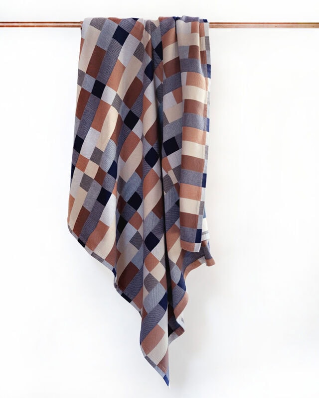 Mungo Double Cloth Cotton Throw - Seven Seas