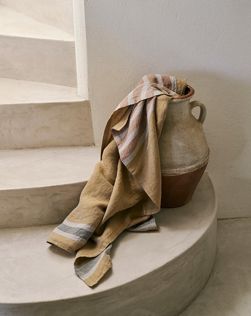Mungo Flax Towel - Amber