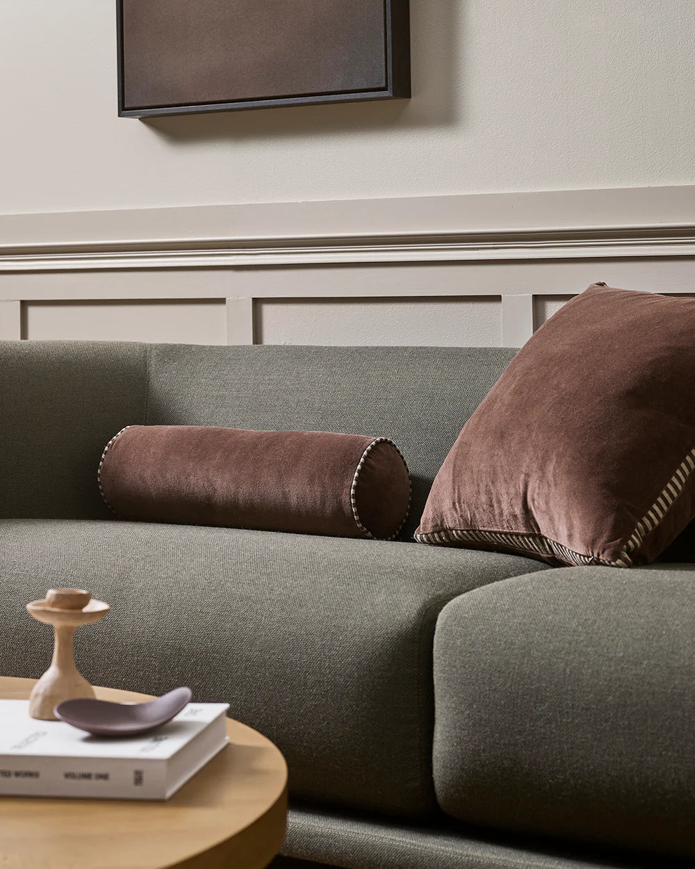 Baya Elliot Bolster Cushion Cover - Chocolate