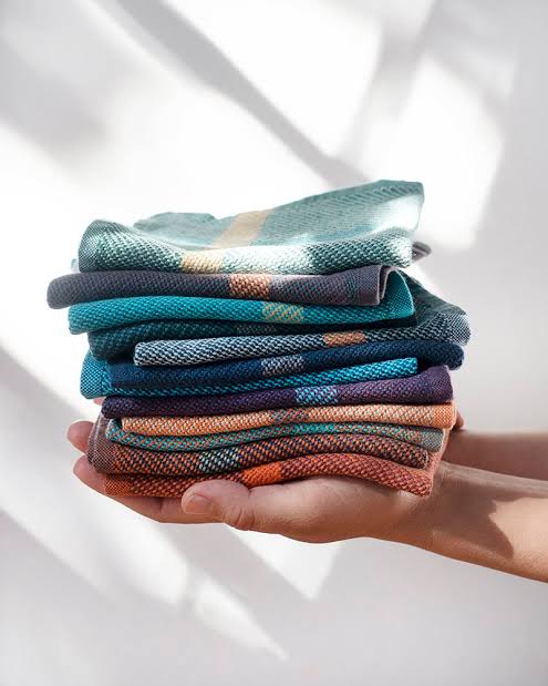 Mungo Washcloth - Pumpkin & Aqua