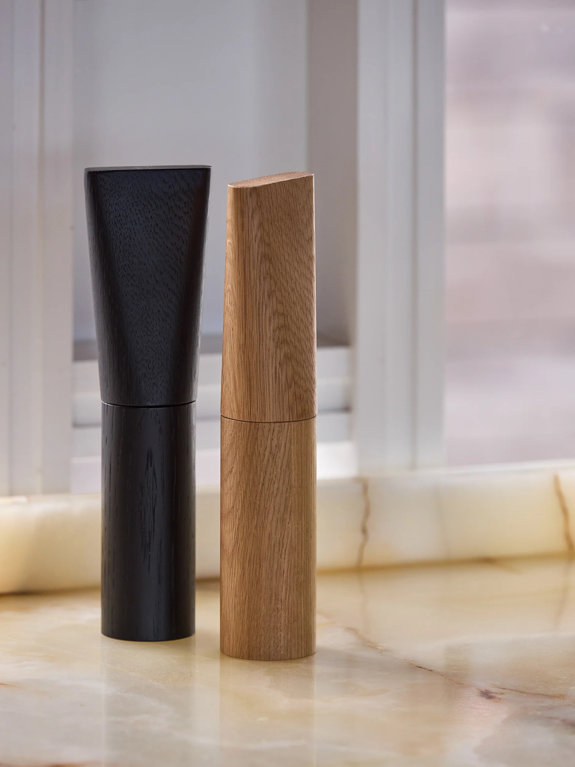 Citta Pinch Salt & Pepper Mill Set - Oak & Black
