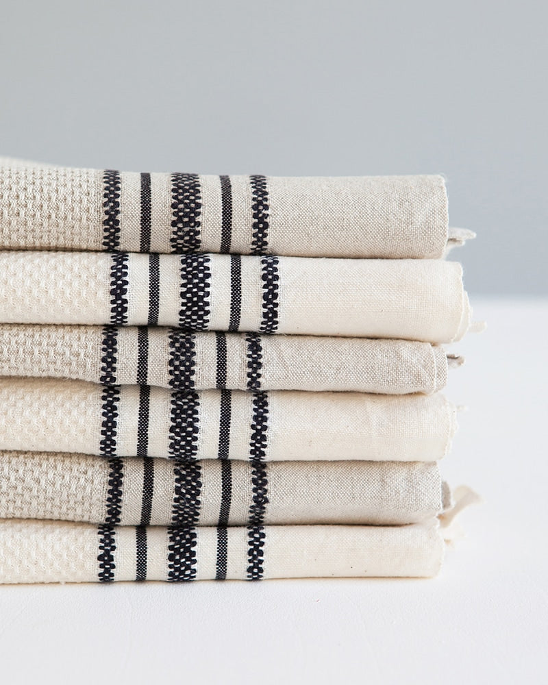 Mungo Utility Kitchen Towel - Ecru & French Navy
