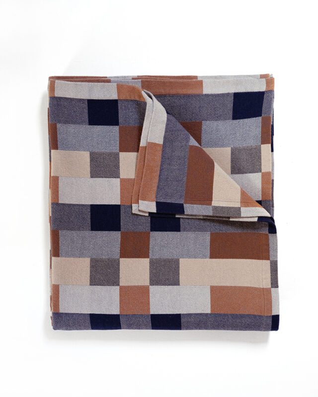 Mungo Double Cloth Cotton Throw - Seven Seas