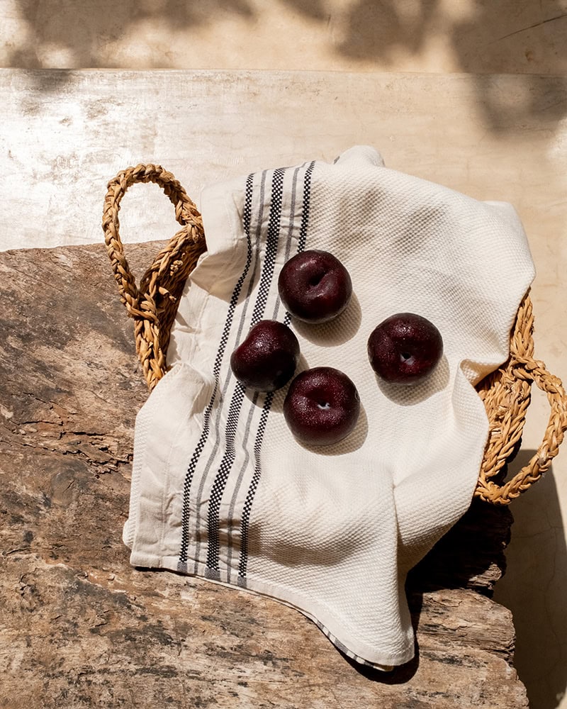 Mungo Utility Kitchen Towel - Natural & French Navy