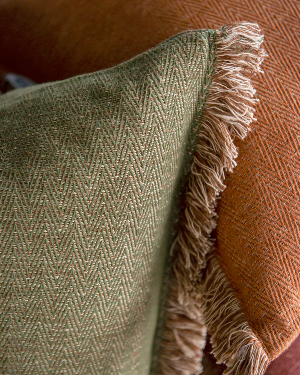 Ollo Nathan Cushion - Olive/Natural