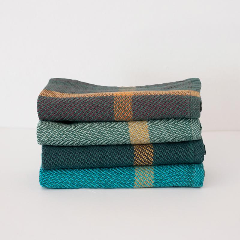 Mungo Washcloth - Aqua & Forest Green